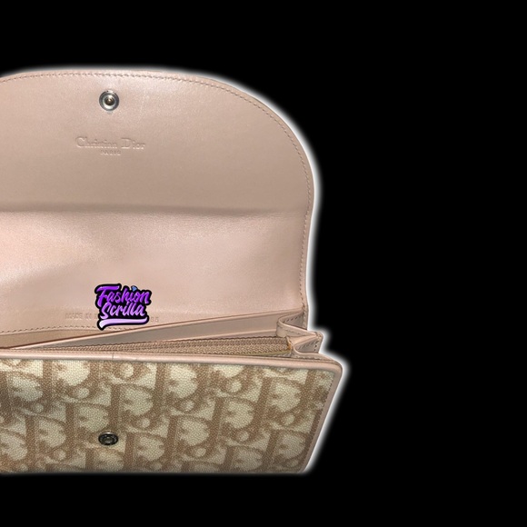 Christian Dior John Galliano Vintage Beige Trotter Monogram Logo Leather Wallet - Picture 5 of 16
